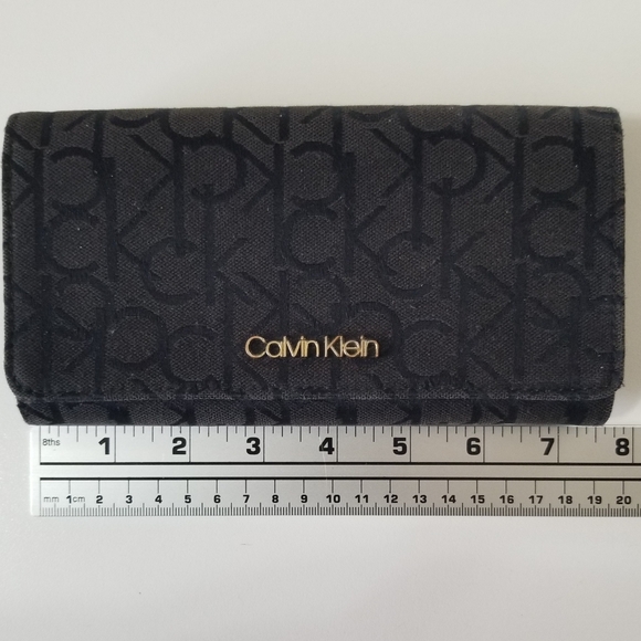 Calvin Klein Monogram Logo Wallet Clutch Black - Picture 7 of 10